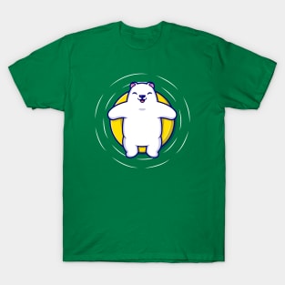 Cute Polar Bear Floating With Swimming Tires T-Shirt